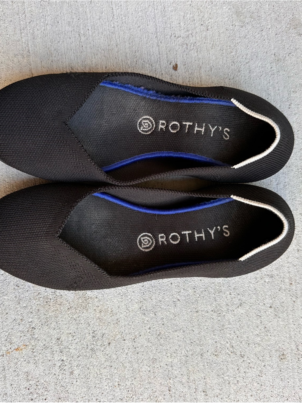 Rothy's Women's Round Toe Solid Black Flats Shoes Size 9w The Flat (B7)